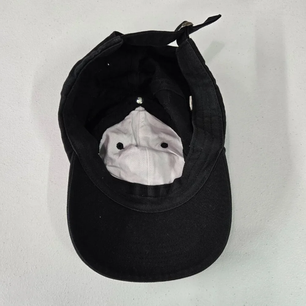 Supreme Men Hat OS‎ Black Strapback Logo Embroidered made in US 6 Panel Cap